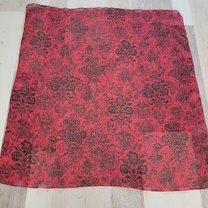 Red and Black Flowers Scarf